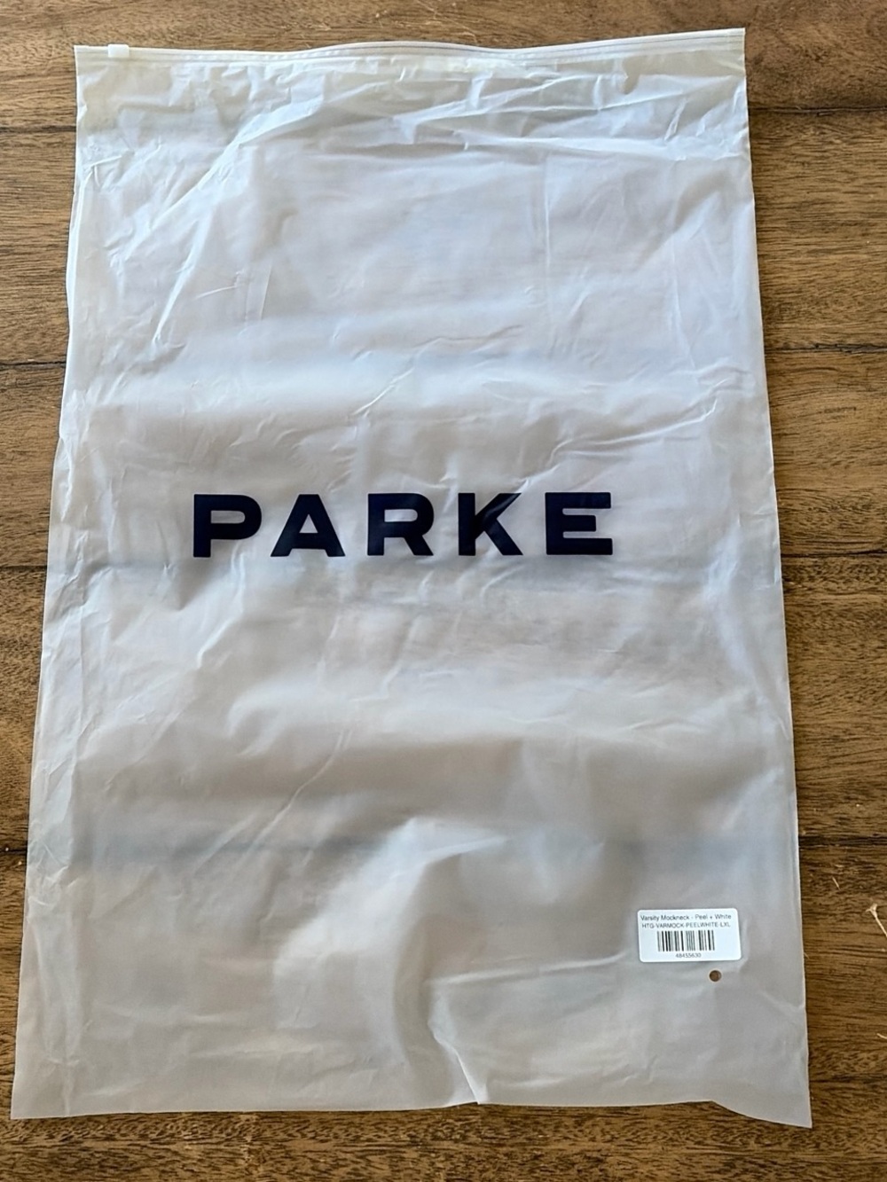 PARKE Branded Dust Bag - White with Navy Logo